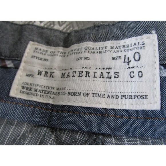 WRK Materials Co Mens Upscale Gray Stripe Linen Blend Shorts 40 EUC - Picture 3 of 15